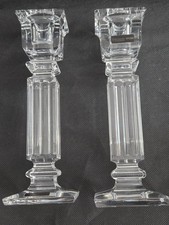 Vintage Pair Of Thomas Webb & Sons Cut Glass Candle Stick Holders