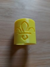 UK Scouting Plastic YELLOW Fleur De Lys Woggle For Beaver, Cub, Scout Explorer
