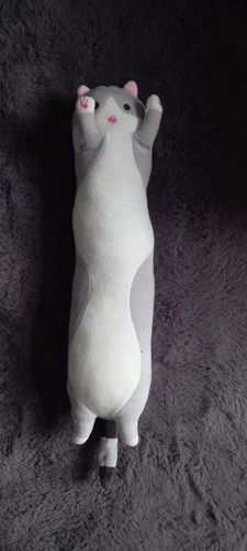 Long grey cat teddy - grey,