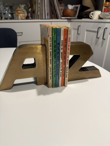 Vintage bookends brass - z,