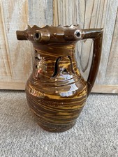 North Country Probably Halifax Agate Slipware Art Studio Pottery PUZZLE JUG  A/F