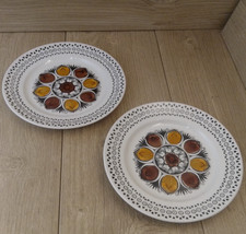 2 Broadhurst October Dinner Plates 9.5 Inch 24cm Vintage Katie Winkle 1960s