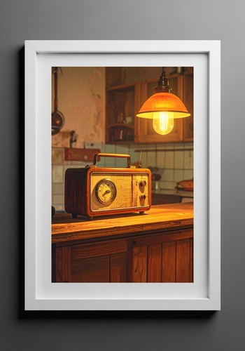 Vintage retro radio - radio, art