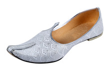 Mens flat jutti Indian wedding mojari sherwani ethnic shoes US size 8-12 LOTUS