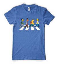 Cartoon Simpson Crossing Abbey Road  Personalised Unisex Adult T Shirt