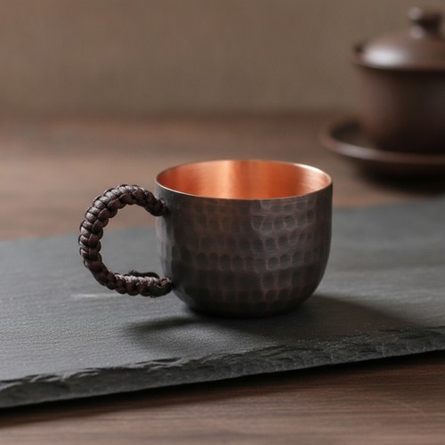 Tea cup with - tea, handle