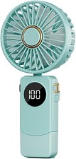 YUSSEQDD Mini Portable Neck Fan 5-Speed Rechargeable Cooling Fan - Azure