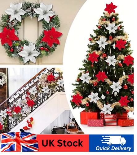 10x christmas large poinsettia - 10x,