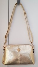 Gold Metallic Bumble Bee Cross Body Shoulder Bag Faux Leather Bag