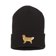 Golden retriever dog embroidered beanie hat, Retriever dog beanie winter hat