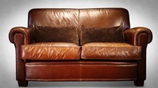 Superb Tetrad Montrose 2 Seater Leather Sofa Small Cigar Club Library Del ??