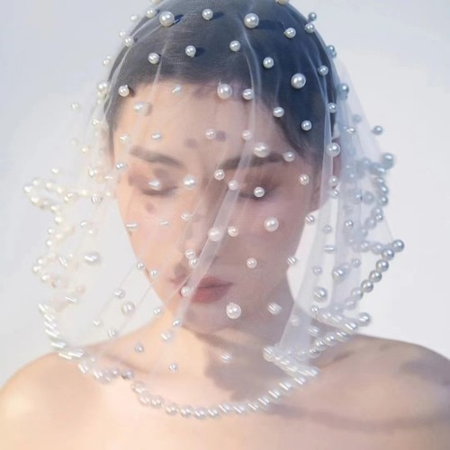 Elegant pearl tulle bridal - pearl,