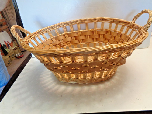 Wicker woven laundry basket - wicker,