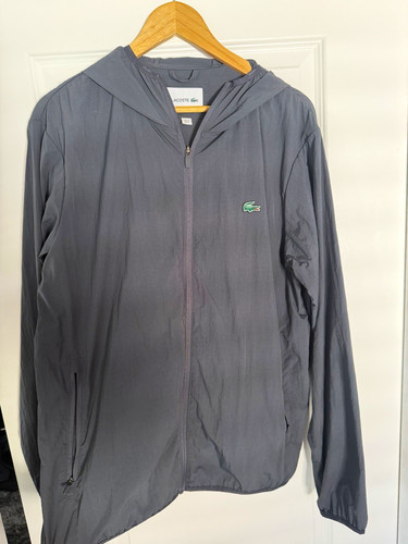 Lacoste grey hooded full - grey, zip