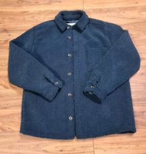 Zara Man Faux Shearling Overshirt Coat Jacket - Blue Green - L-XL
