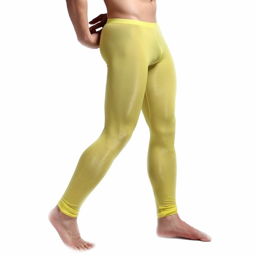 Men elastic shiny leggings - shiny,