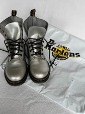 Dr Martens 1460 Pascal RS Women's UK 6 Iridescent Metallic Silver Combat Boots