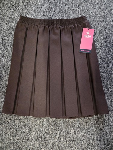 Brown box pleat - pleat, skirt