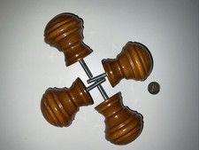 4 Large Grand Multi York Turned Solid Wood Drop Knoll Buns