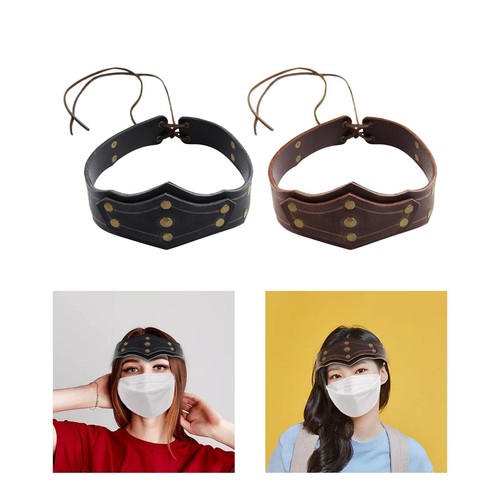 Leather headpiece women men - leather,