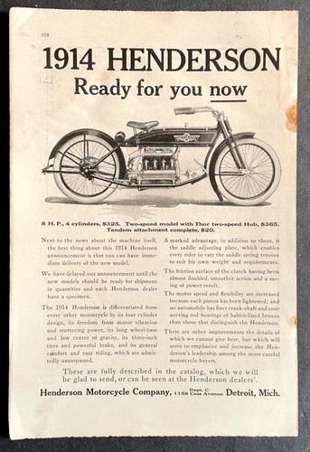 1914 henderson motorcycle - 1914,