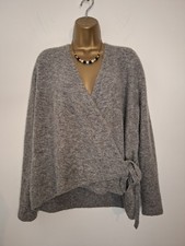 COS Grey Alpaca And Wool Mix Wrap Jumper Size Medium UK 12 - 14