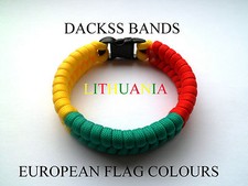 Lithuania National Flag  Paracord Wristband Bracelets European Union World Cup