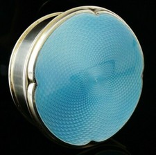 Attractive Sterling Silver Enamel Jewel Jewelry Box, Richard Comyns 1934