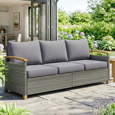 Large Rattan Sofa 3 Seater