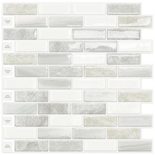 DEWOO 10 Grey Stone Peel & Stick Backsplash Wall Tile Tiles Kitchen Bathroom 12”