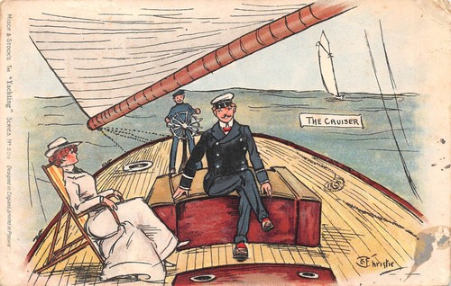 Postcard comic yachting - ,