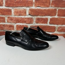 Russell & Bromley Black Leather Penny Loafer Slip On Denver Dress Shoes UK 8.5