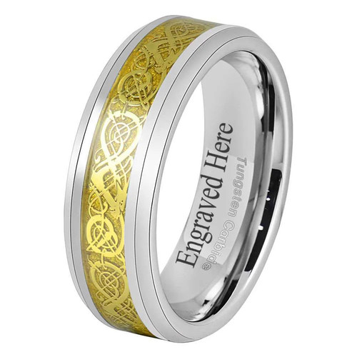 8mm gold celtic dragon - 8mm,