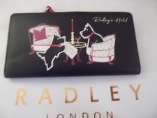 Radley Radley's Hotel Black pink  Leather Large Bifold Purse NEW RRP £99