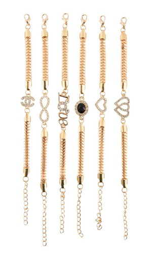 Gold diamante bracelet - gold,
