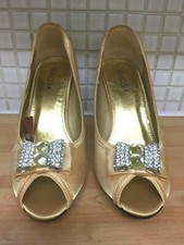 Diamante Satin Bow Shoes Peep