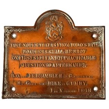 Patina Copper Plaque Warning