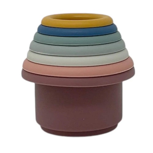 Silicone stacking cup toy - stacking,