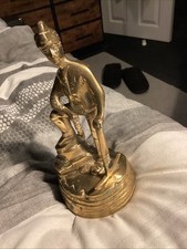 Brass Coal Miner Figurine Ornament Vintage Solid Brass