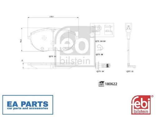 Brake pad set disc - pad, for