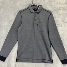 Aquascutum Grey Long Sleeve Polo Shirt Men's Size Small