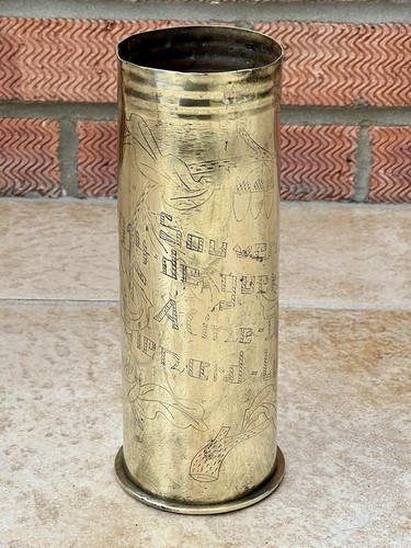 Ww1 trench art brass shell - ww1,