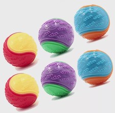 6/12 Sets Scooby-Doo Durable Squeaky Dog Balls Teeth Cleaning Interactive UK