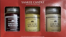 Yankee Candle Country Kitchen Candle Set Cranberry French Vanilla Sugared Apple