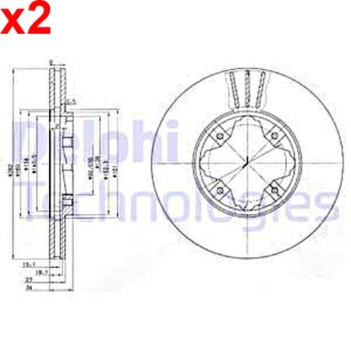 Brake disc delphi fits - 2x,
