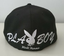 SS17 Supreme New Era Playboy Black box logo cap hat size 7 3/8