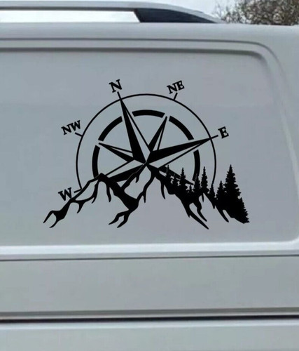 Compass mountain decal - compass,