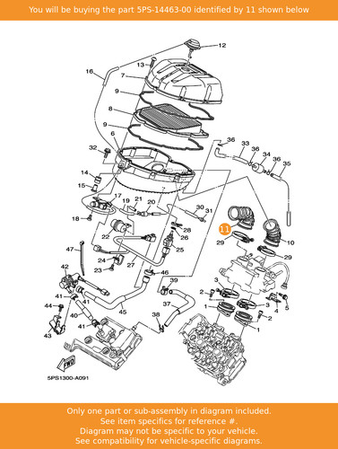 Yamaha joint air cleaner - joint,, 2