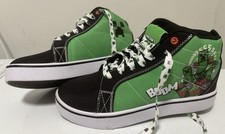 Heelys Minecraft Racer 20 Mid Kids Skate Shoes Size Uk 4 Green Black Lace-Up