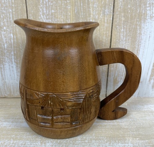 Vintage wooden pitcher - vintage,